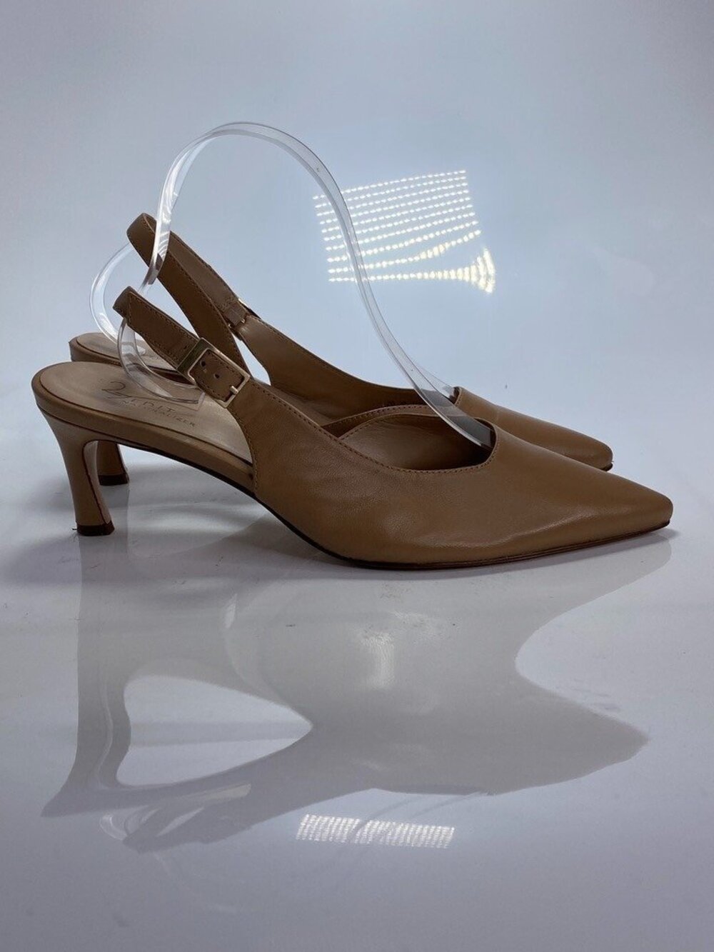 Naturalizer 27 Edit Women's Felicia Taupe Leather Pointy Slingback Heel Sz 9.5